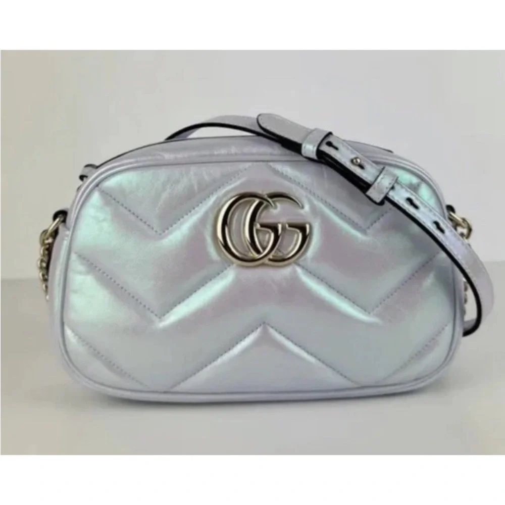 Gucci GG Iridescent Chevron Matelasse Quilted Camera Bag NWT And Box! - Picture 2 of 8